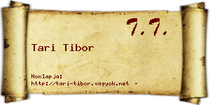 Tari Tibor névjegykártya